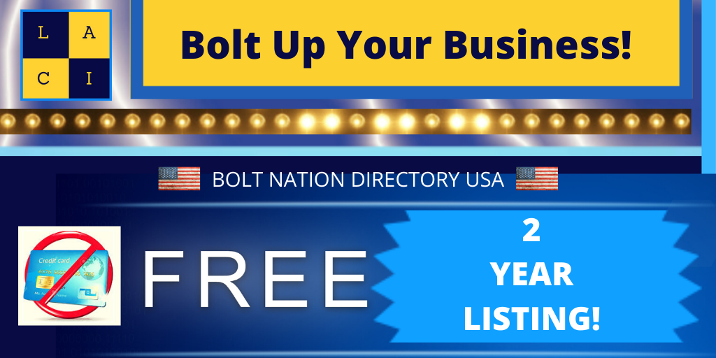 Bolt Up Your Business! FREE 2 Year Listing Bolt Nation Directory USA