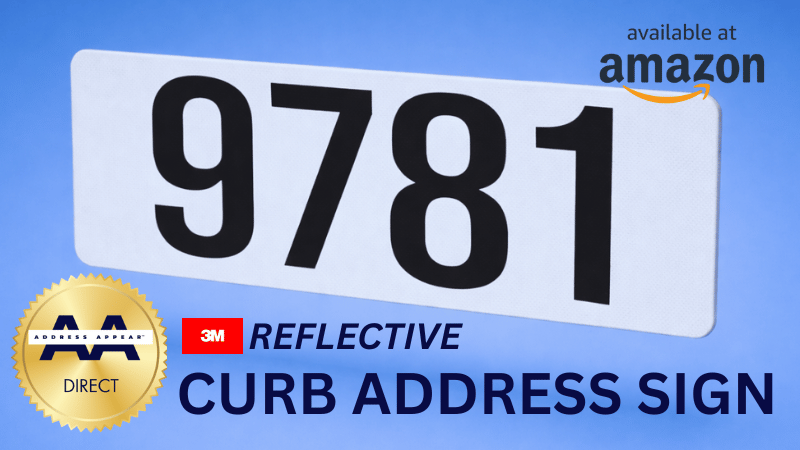 Reflective Curb Address Sign by Address Appear Direct